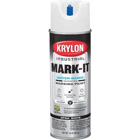 Krylon Mark-It Industrial WB APWA Brilliant White Inverted Marking Paint 731608